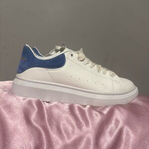 Alexander McQueen White and Blue Athletic Shoes